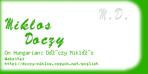 miklos doczy business card