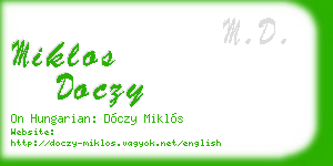 miklos doczy business card